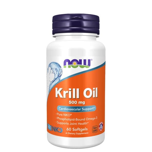 Now Foods Krillolie 500 mg, 60 softgelkapsler