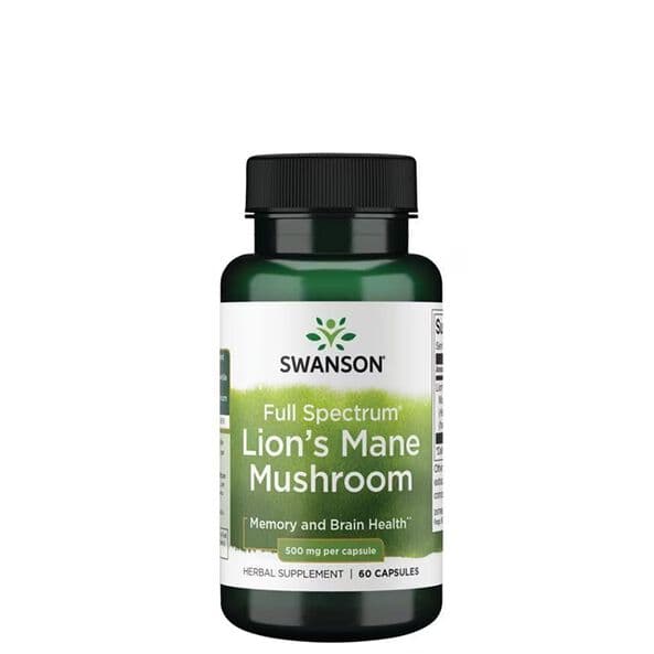 Swanson Full Spectrum Lion's Mane Mushroom 500 mg, 60 kapsler