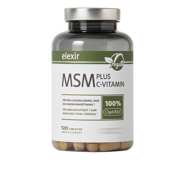 Elexir Pharma MSM + C-vitamin, 120 tabletter