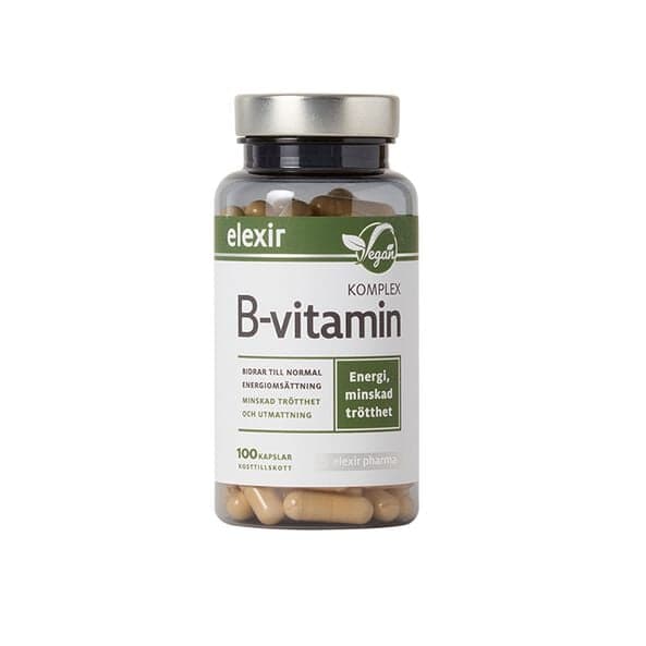 Elexir Pharma B-vitamin Komplex Vegansk, 100 kapsler
