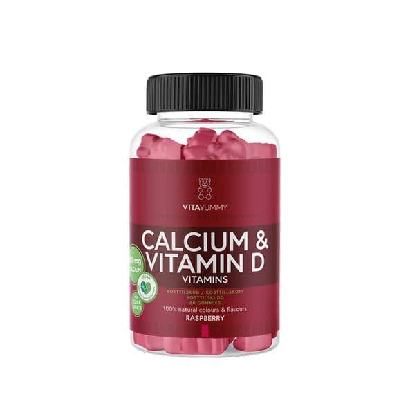 VitaYummy Kalcium & Vitamin D, 60 gummies hindbær