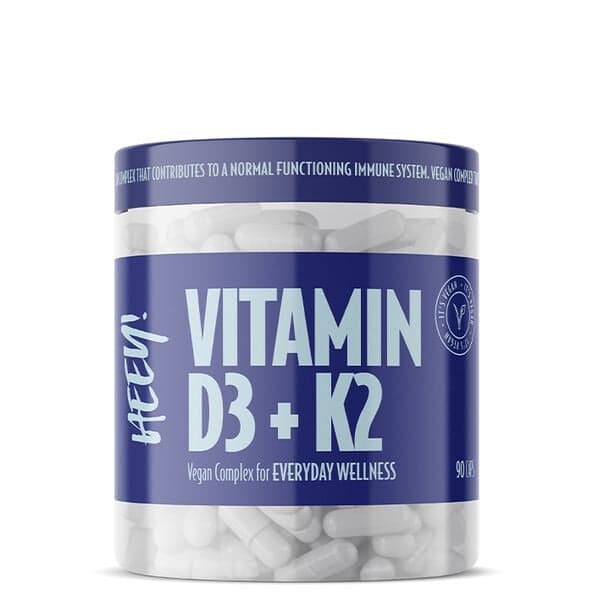 Heey! Vegansk Vitamin D3 + K2 med Superfruits, 90 kapsler