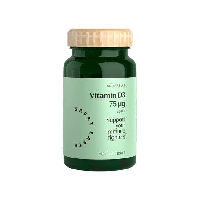 Great Earth Vitamin D3/K2, 60 kapsler