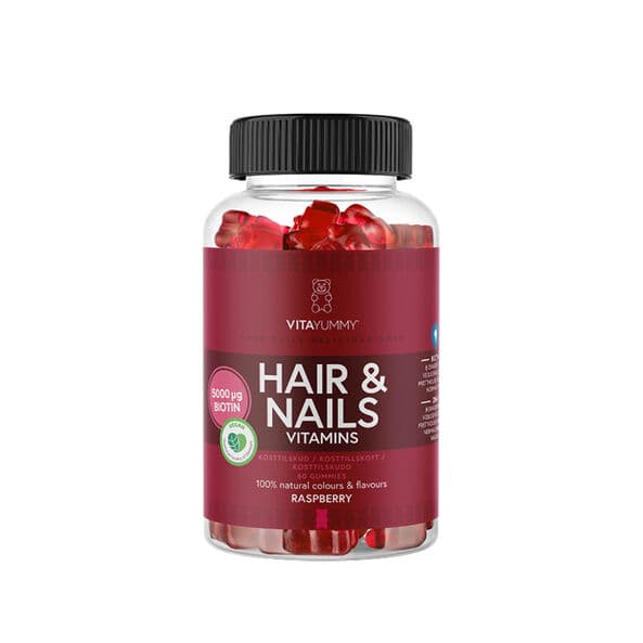 VITAYUMMY Hår & negle Vitaminer, 60 gummies Hindbær