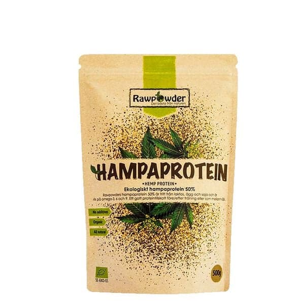 Rawpowder Økologisk hampeprotein, 500 g