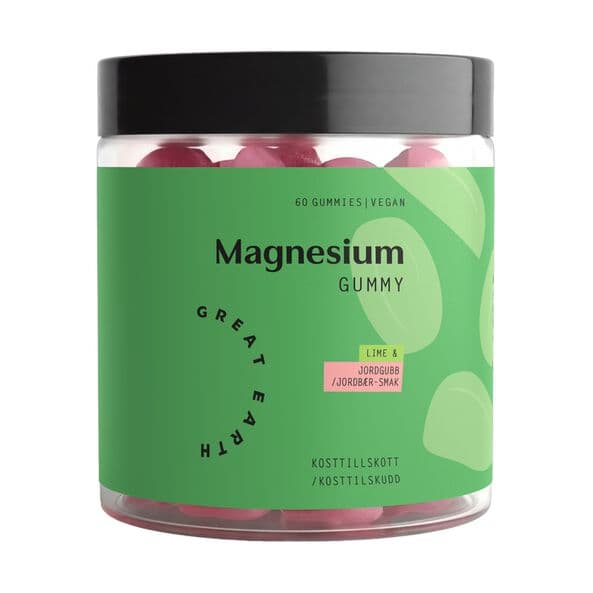 Great Earth Magnesium Jordgubb Lime, 60 vingummier
