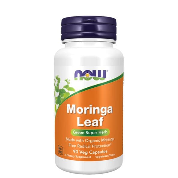 Now Foods Organic Moringa Leaf 400 mg, 90 kapsler