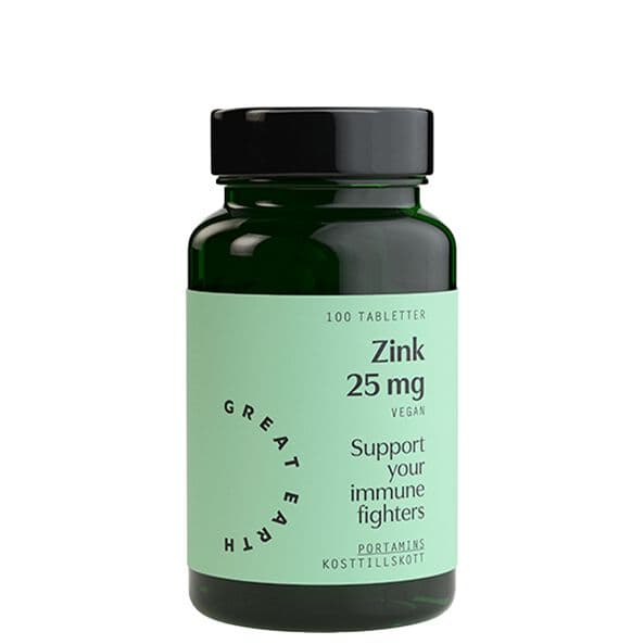 Great Earth Super Zink 25 mg, 100 tabletter